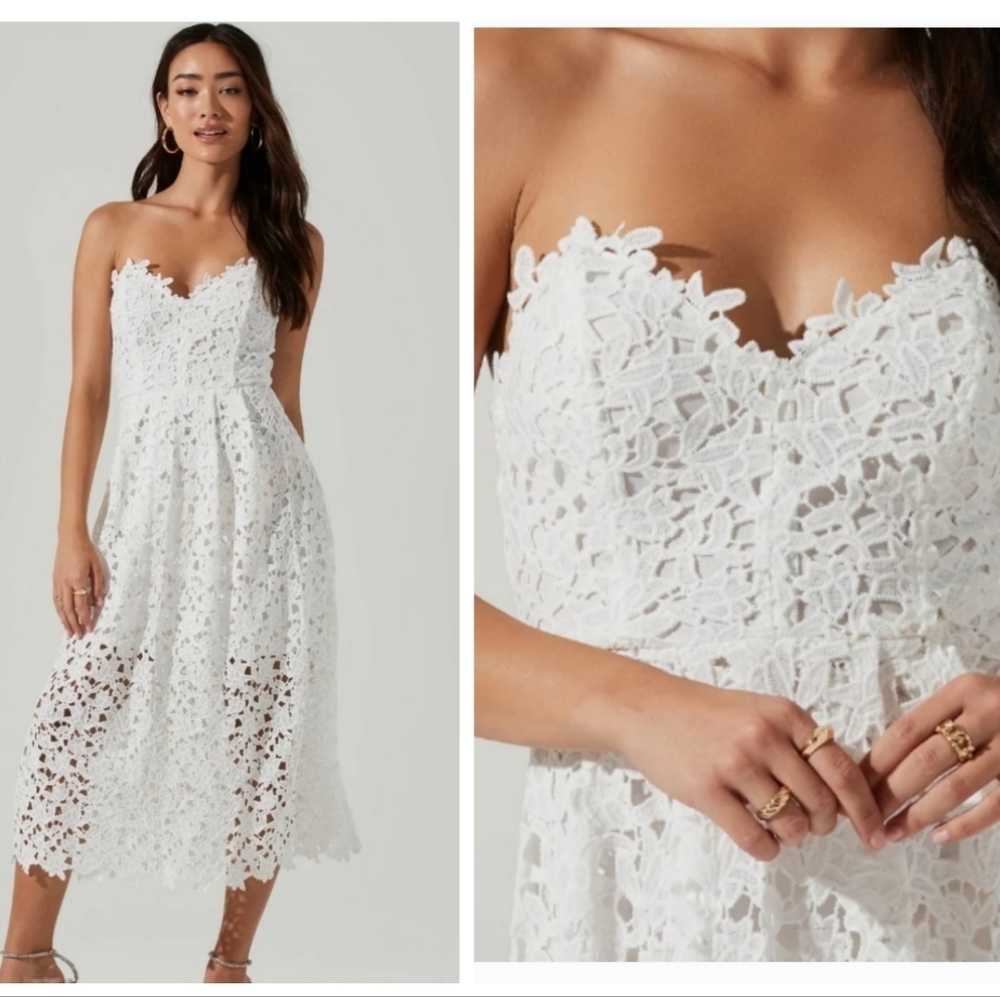 New ASTR White Lace Dress Size S
